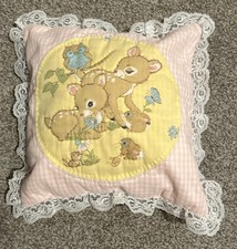 Vintage Fawn Gingham Baby Pillow Read