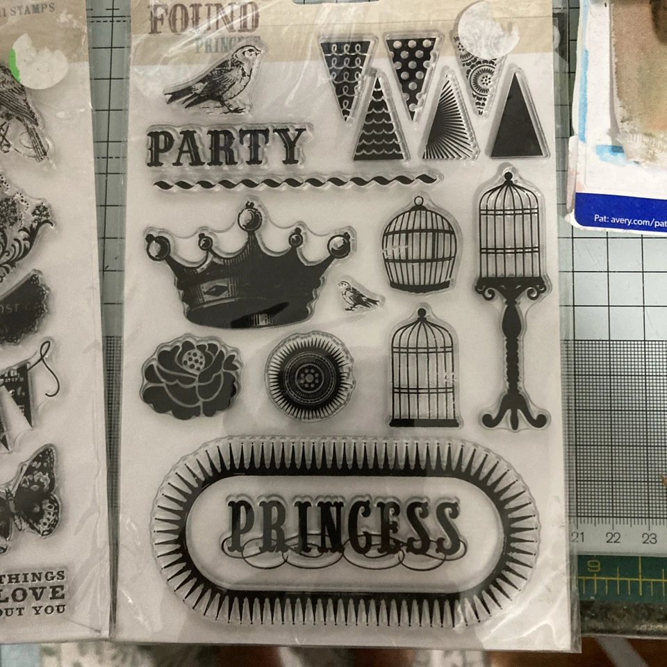 2 прозрачные марки My Mind's Eye потерянный и найденный коллаж винтажный красивый с принцессами - Изображение 3 из 4