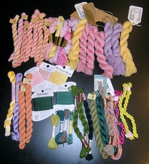 Assorted Needlepoint Threads for Flowers and Leaves