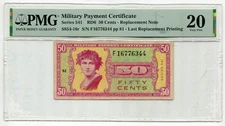 US MPC 50 Cents Series 541 replacement note S854-16 last print PMG 20 lotaug2722