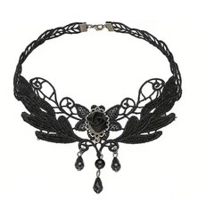 Black Bridal Cape 3-Way Shawl Pearl Choker Wedding Bolero Accessory