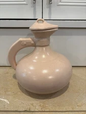 Vintage Carafe Pitcher Made in USA Matte Peach W/ Lid