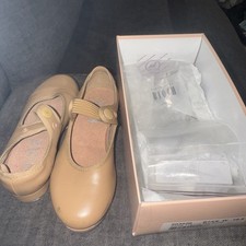 Bloch Annie S0350G Tan Leather 10.5 Youth Tap Shoes