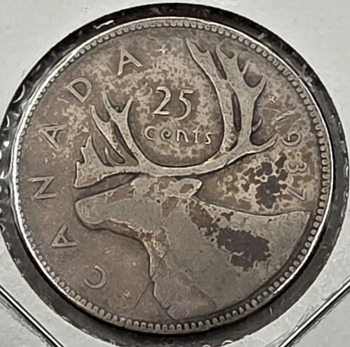 *SILVER*  1937 - Canada 25 Cents/Quarter -GREAT WAY To BUY  SILVER