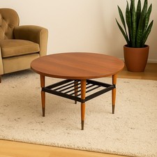 Tavolino da Centro Vintage Impiallacciato Teak Italia Design Anni 60 Originale
