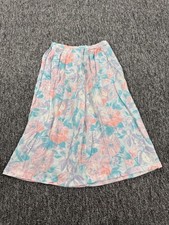 Jonathan Martin Skirt Women 9/10 Naturally Pastel Floral Midi A-Line Vtg USA