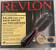 Revlon Pro Collection Salon One Step Hair Dryer & Volumizer Brush Black/Pink NEW