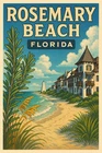 Rosemary Beach Florida Vintage Postcard Style Metal Sign Advertising