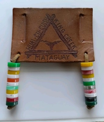 Vintage 1960s HUAL-CU-CUISH KING CREEK MATAGUAY Leather Belt Loop PATCH BSA