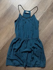 Matty M Blue Dress Size Small Women's Metal Straps 100% Silk
