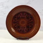 Sheffield Amberstone Dinner Plates Set of 4 Brown Stoneware Vintage USA