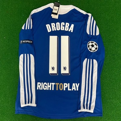 Drogba Chelsea Champhions League 2012 Munich Final Retro Long Sleeve Jersey