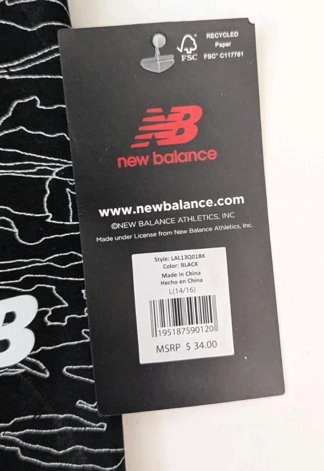 Leggings activos New Balance para niñas, negros, grandes (14/16) Foto 3 de 4