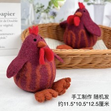 Kawaii Handmade Wool Felting Rooster Bag Hanging Pendant Desk Ornament Decor