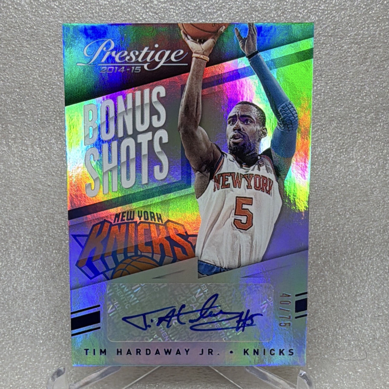 2014-15 Panini Prestige Tim Hardaway Jr. Bonus Shots Auto 40/75 Knicks