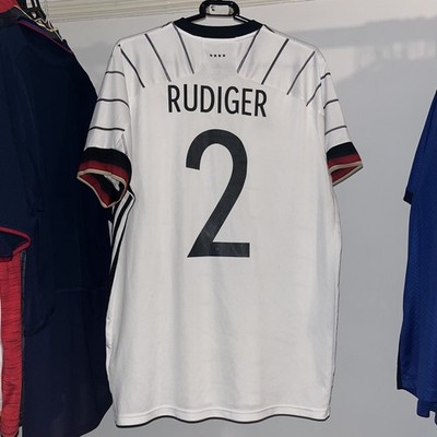 Deutschland 2020/21/22 Adidas Heim Fußball Trikot weiß Rudiger 2 Herren XL EH6105