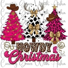 Sublimation Print Howdy Christmas Western Ready To Press Paper Ink Heat Transfer