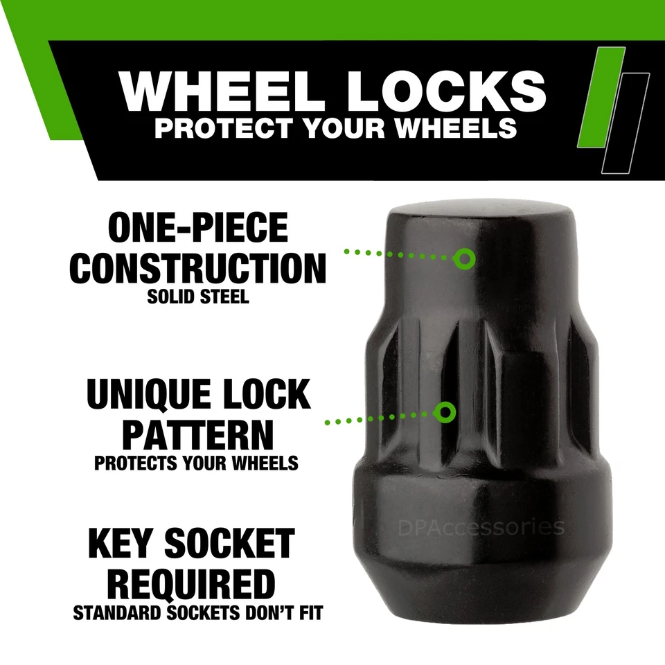 Black Wheel Locks compatible with 2018-2024 Chevrolet Equinox | Factory Rims - Image 3 of 4