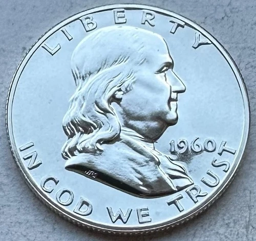 1960 Proof Franklin Half Dollar 90% Silver-INV#8437