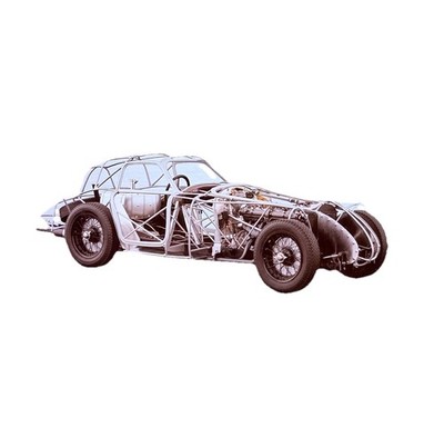 CMC 1:18 Alfa Romeo 8C 2900 B Rolling Chassis 1938 M-130 Limited Holzplatte #M28