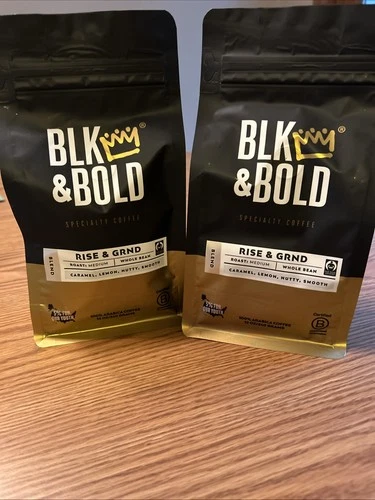 2 pkg BLK&BOLD. Specialty Coffee. Rise & Grnd. Medium Roast. 12oz. Whole bean