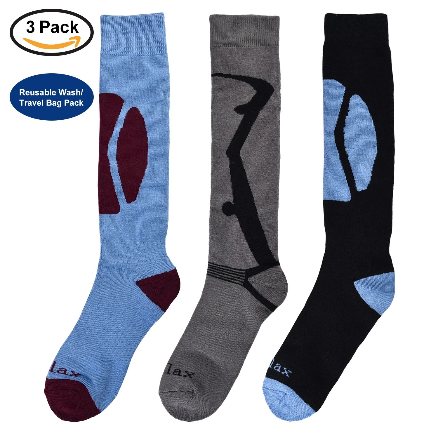 6 pairs laulax Cashmere-like Professional Men's Ski Socks size UK 9-11
Opens in a new window or tab