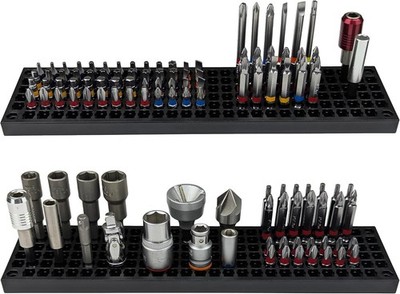 FREE ZONE Bit Organizer Set (Black) 158-Hole Storage 1/4''Hex Bits & Drive