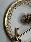 Vintage Gold-Tone Floral Circle Brooch with Pearl Accent — photo 7