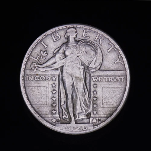 1920-D Standing Liberty Quarter Type 2 AU About Uncirculated Denver Low Mintage