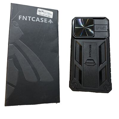 NCASE iPhone 15 Pro Case Heavy Duty Kickstand Slide Camera Cover Black