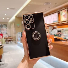 Silicone Soft Plating Ring Shockproof Case For Samsung S22/S21/S20 FE/A13/A53 5G