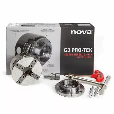 NEW! NOVA 48290 12-Piece PRO-TEK G3 Insert Type Wood Turning Chuck and Jaws Set
