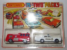 MATCHBOX SUPERFAST - TP-2 POLICE CAR & FIRE ENGINE - MIB MINT / PERFECT