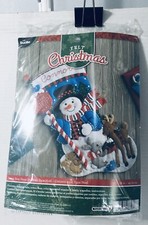 35 Bucilla Santa Stop Here Felt Applique Stocking Kit 86707 - 18"