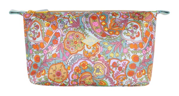 Oilily Camila Cosmetic Bag Kosmetiktasche Surf Spray Bunt Hellblau Neu-image