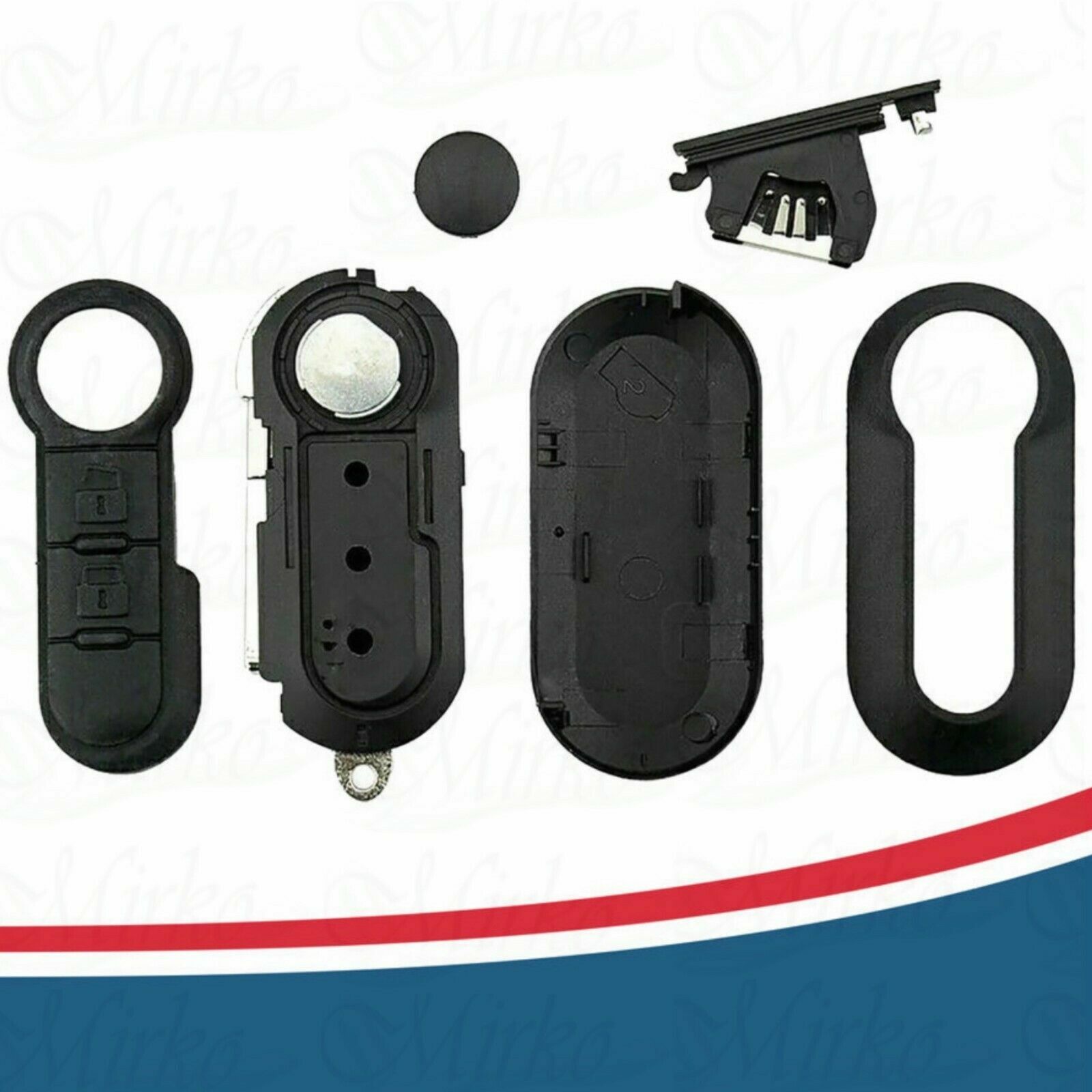 Chiave COMPRESO CHIP COMPATIBILE PER FIAT 500 X L PUNTO EVO PANDA LANCIA 433Mhz, - 3
