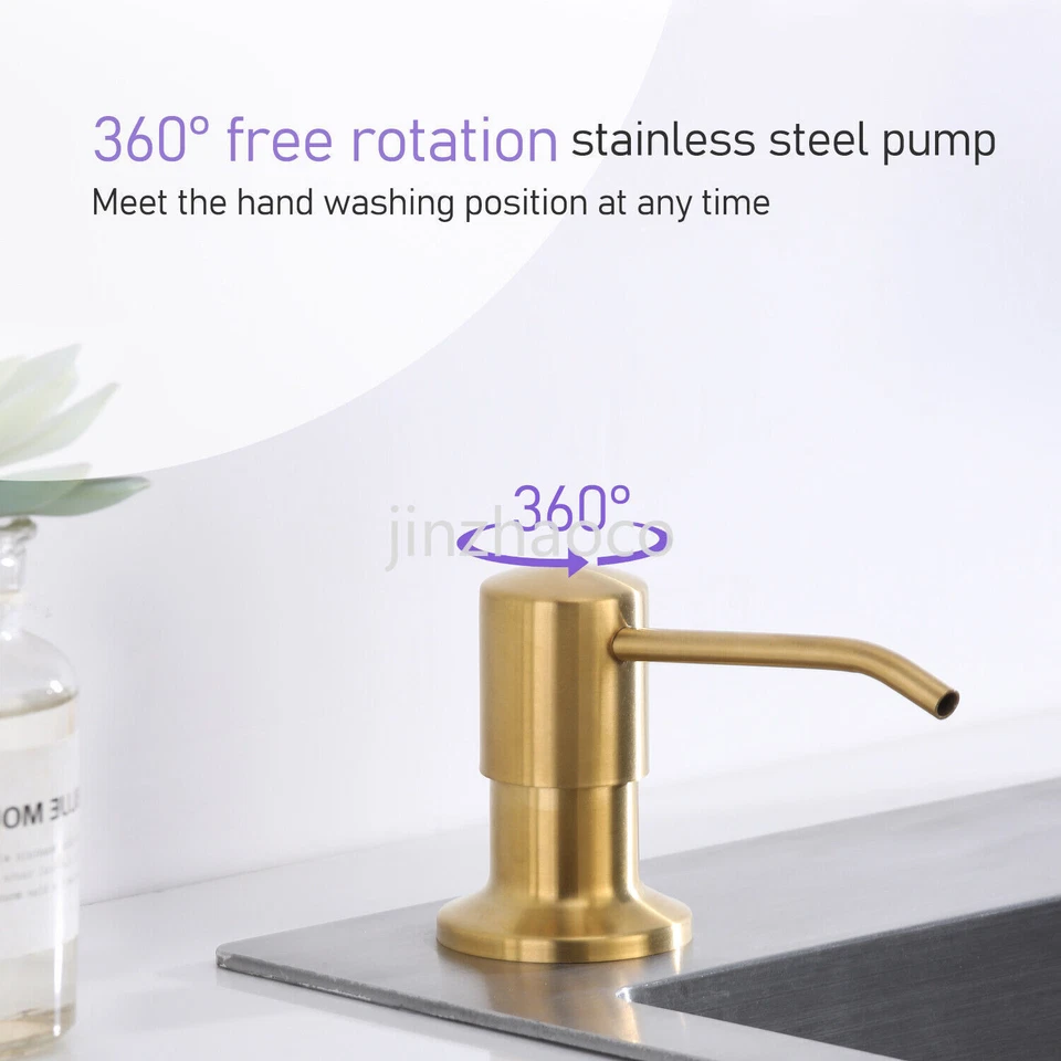 500 ML Stainless Steel Head Soap Dispenser Kitchen Sink Hand Liquid Pump Bottle - Image 4 of 4