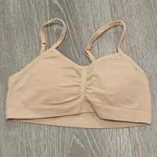 Maidenform Womens Bra sz M Nude Beige Tan Wireless Minimizer Adjustable Straps