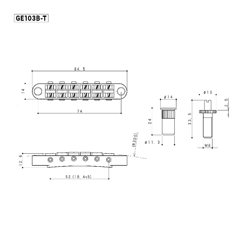 Chevalet GOTOH GE-103B-T Chrome guitare électrique - Photo 2/2
