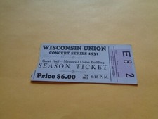 Wisconsin Union 1931 Concert Series Ticket Stub