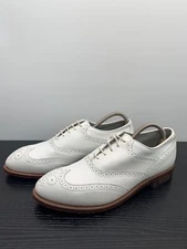 Etonic Ultimate White Leather Oxfords Wingtip Lace Up Golf Shoe Size US 9.5 D