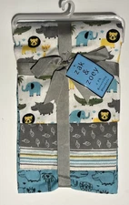 Zak & Zoey Baby Receiving Blankets 4 Pack-Animals-Cotton/Flannel NEW