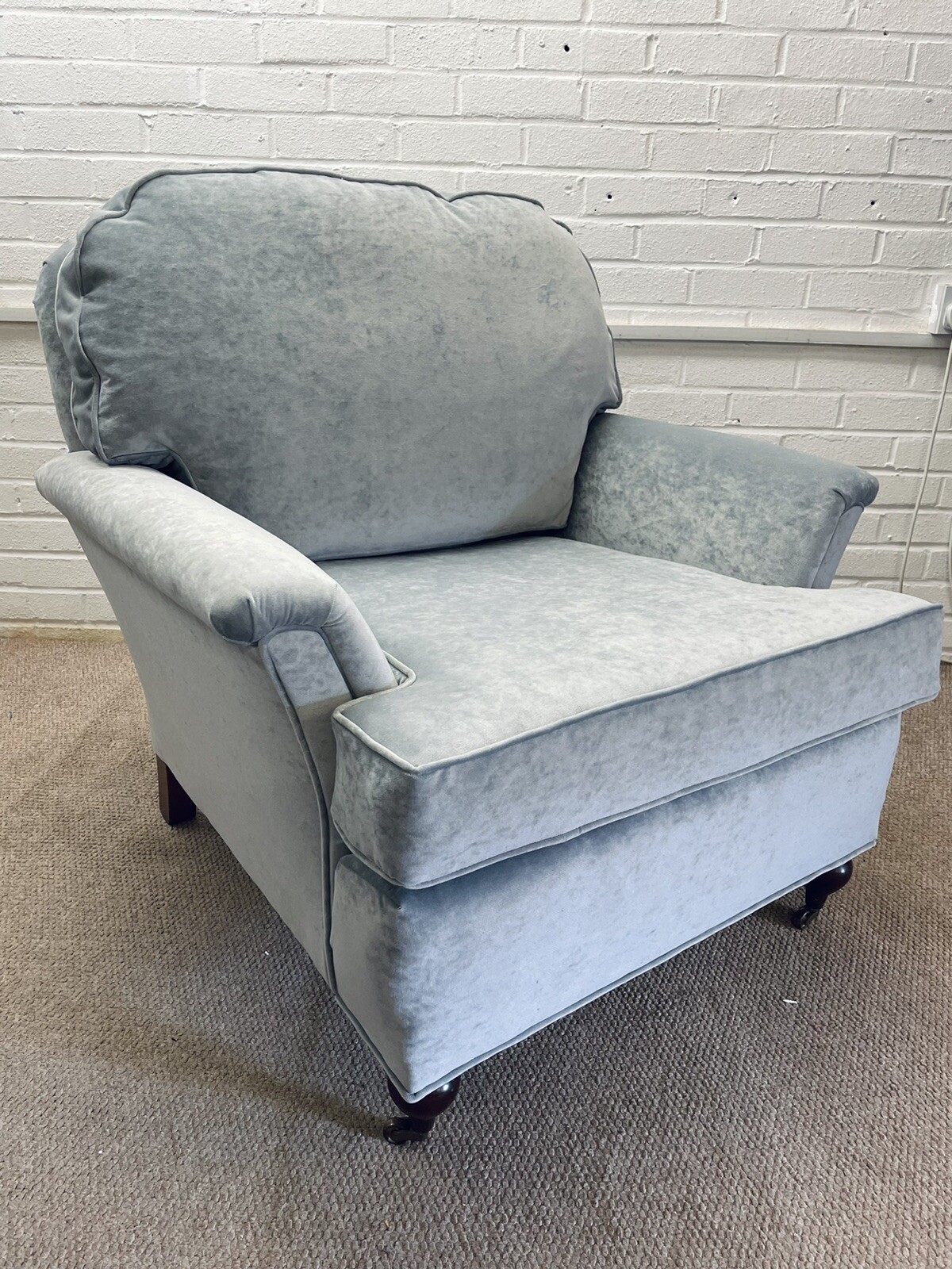 Duresta Ruskin Sofa ,2 Chairs and Footstool Reupholstered In Laura