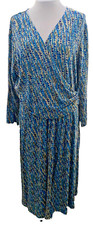 Adini Bamboo/elastane dress3/4 sleeves v neck crossover to sash Size XXL/L2
