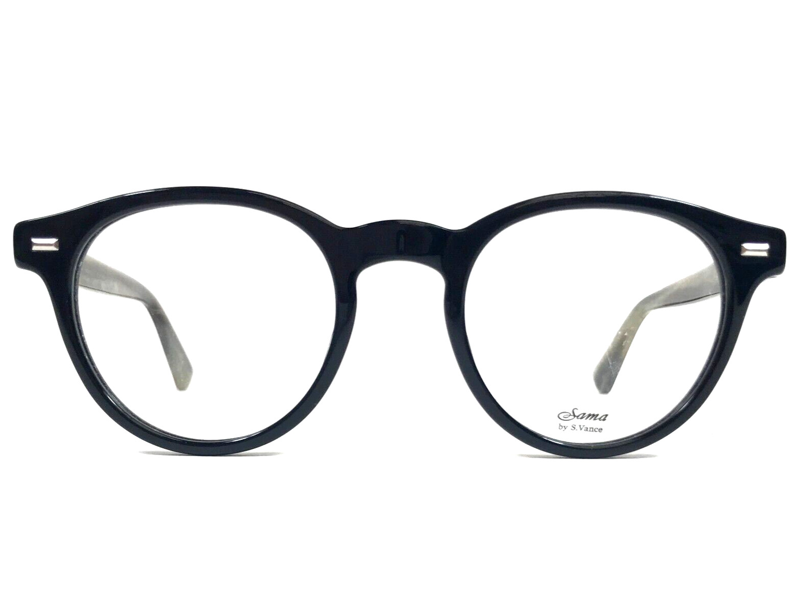 Оправа для очков Sama by S. Vance Federico 47 BLK/грн Черная роговая круглая 47-21-145