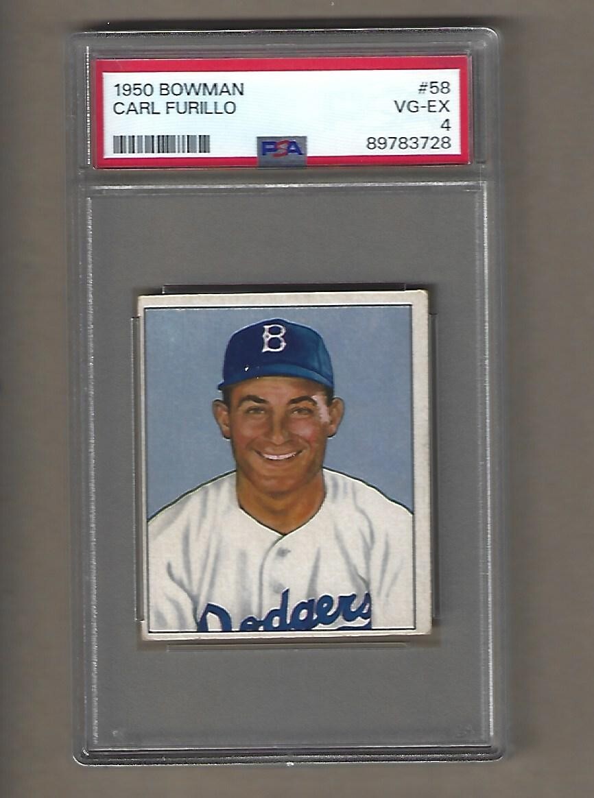 1950  TOPPS  BOWMAN  CARL  FURILLO  #  58    PSA  4