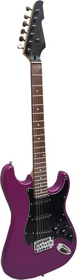 OPTIK ! E-GITARRE MATT LILA - PICKUP GLANZ SCHWARZ - ELEKTROGITARRE - TREMOLO -#