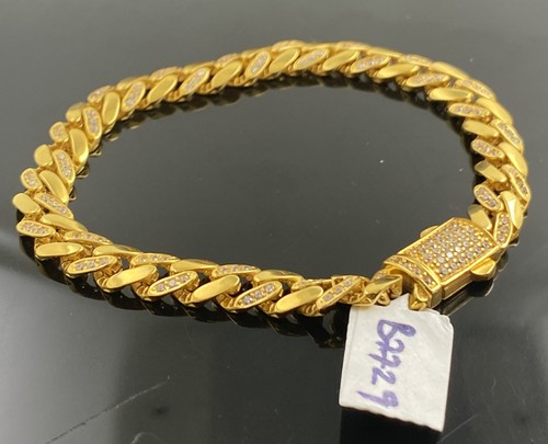 21k Solid Gold Men's Designer Zircon 