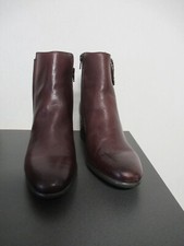 69A/10 PIER ONE Damen Stiefelette Schuhe rotbraun Gr. 40 Leder Absatz 5,5 cm