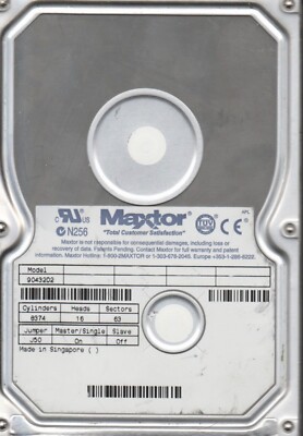 4.3 GB IDE Maxtor 90432D2 P-ATA Ultra ATA/33 5400rpm 256KB HDD 3.5'' Festplatte